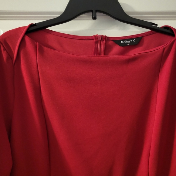 Allegra K Elegant Ruched Bodycon 3/4 Sleeve Sheath Dress - Picture 5 of 8